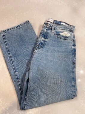 FRAME le jane ankle blue wide leg cropped jeans size 25